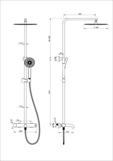 Душевая стойка Wonzon & Woghand Stick WW-88739017-BGM тёмный графит